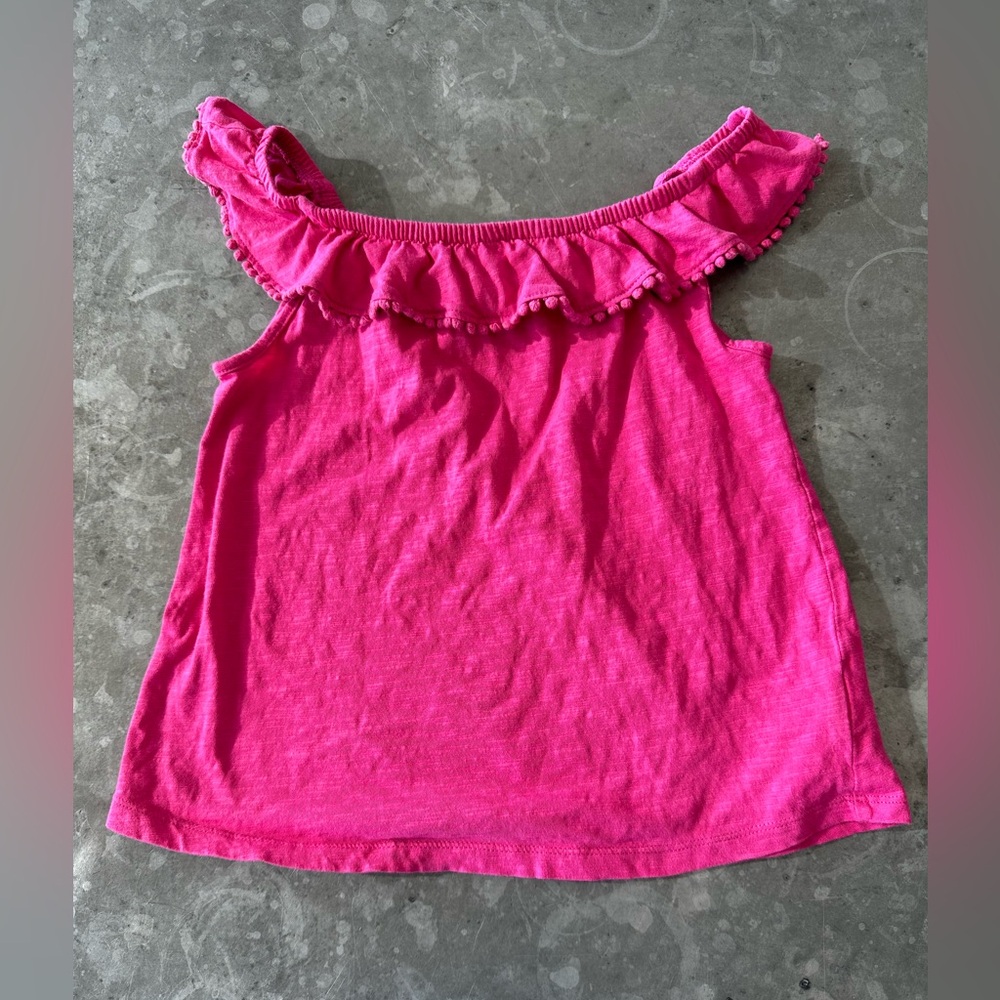 Bixby Hot Pink Ruffle Off the Shoulder Top Size 6-7
